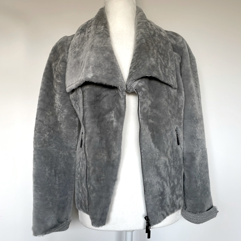 Artico Grey Shearling Coat Size 38